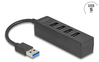 Obrázek produktu pro DeLOCK 64350, USB 3.2 Gen 1 (3.1 Gen 1) Type-A, USB 3.2 Gen 1 (3.1 Gen 1) Type-A, 5000 Mbit/s, Černá, ABS (akrylonitril-butadien-styren), 0,103 m