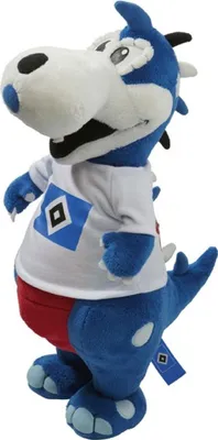 Produktbild von HAMBURGER SV HSV Plüschdino Hermann 35cm blau weiss -