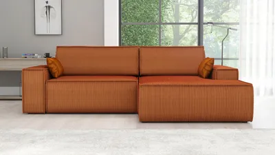Produktbild von Ecksofa TOR mit Schlaffunktion. Farbe: Terra.
