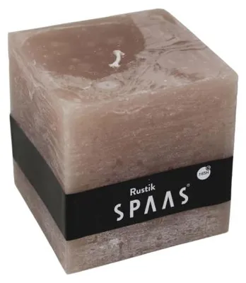 Produktbild von (r) Spaas Stumpenkerze Rustikales Quadrat Taupe 10 x 10 cm