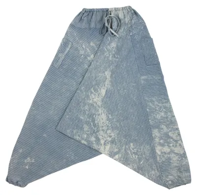 Produktbild von Pluderhose - Pumphose - Haremshose - Aladinhose - Streifen blau - weiß - Baumwolljersey