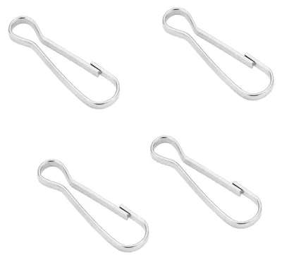 4er-Set Fahnenmastclips aus Edelstahl, Federclips, Haken