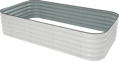 Obrázek produktu pro Zvýšený záhon – kovový truhlík – 240 × 60 × 43 cm – samostatně stojící – zahradní box – bílý