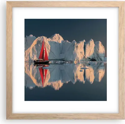Produktbild von Gerahmtes Poster - Rahmen in heller Eiche - Gletscher Ozean Grönland - 30x30 cm - Wand Bild - Wanddeko - Wandbilder - Kunstposter - Wandposter - Bilderrahmen - Bilder - Kunstdruck - P2NAC30x30-4996