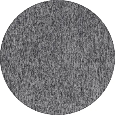 Image de Tapis rond gris unicolor pour salon, dimensions 200x200 cm