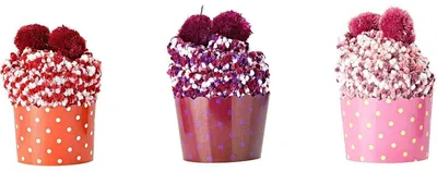 Produktbild von Kuschelsocken Damen 3 Paar Rot Rosa Lila Einheitsgröße Flauschig Cupcake Design