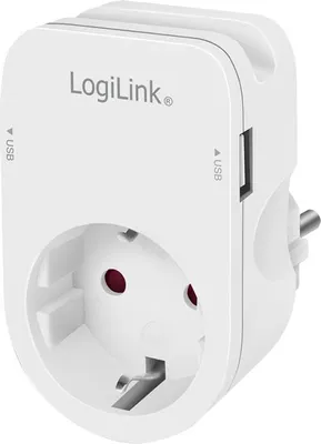 Immagine prodotto di Logilink Steckdosenadapter mit Ablage, 1x CEE 7/3 & 2x USB-A