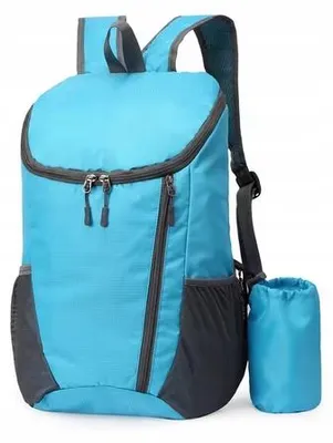 Produktbild von Wasserdichter Faltbarer Trekkingrucksack mit Hülle Blau 42X28x20 Cm