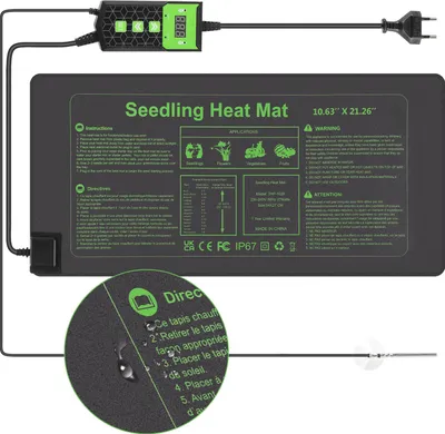Immagine prodotto di Jayseuw Tappetino di riscaldamento Termostato Indoor Serra Pianta Piantine Pet Rettile Riscaldamento Tappetino Terrario Riscaldamento Pad 27W, 27x55cm 1 pezzo