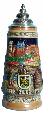 Bierglas Heidelberg Reliefseidel 0,5 L mit Deckel