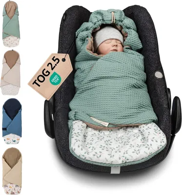Produktbild von Einschlagdecke Babyschale – Ideal für Herbst und Winter, Materialien, EU – Babydecke für Kindersitz, Kinderwagen & Buggy, 0-9 Monate (2,5 TOG)