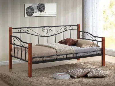 Produktbild von Casa Padrino Landhausstil Bett 100 x 212 x H. 97 cm - Verschiedene Farben - Einzelbett im Landhausstil - Schlafzimmer Möbel