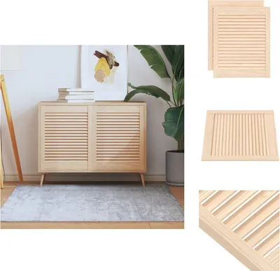 Produktbild von vidaXL Schranktüren Lamellen-Design 2 Stk. 61,5x49,4 cm Massivholz -  Schranktüren