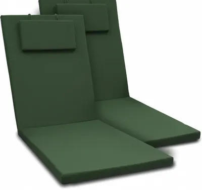 Immagine prodotto di Beautissu Set di 2 materassini per lettino da giardino Loft RL, 200x60x5 cm, verde scuro