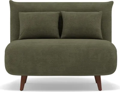 Image de Best Mobilier Lumi - Banquette convertible clic-clac 1 place en velours côtelé , Vert
