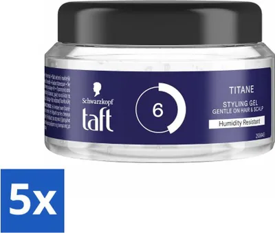 Image de Taft - Titane 6 - Gel coiffant - Styling puissant - 250 ml - Pack avantage - 5 pièces