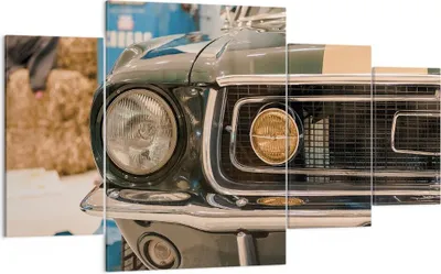 Produktbild von Bild auf Leinwand - Leinwandbild - 4 Teile - Abdeckung Ford Mustang - 160x90cm - Wand Bild - Wanddeko - Wandbilder - Leinwanddruck - Bilder - Wanddekoration - Leinwand bilder - DL160x90-4480