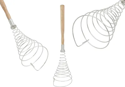 Produktbild von Schneebesen Eierquirl Schneebesen Springstab Holz Edelstahl