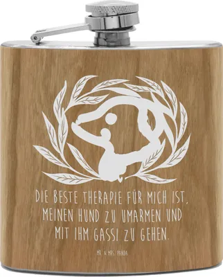 Produktbild von Mr. & Mrs. Panda Flachmann Hund Blumen - Transparent - Geschenk, Hip Flask, Aus Edelstahl, Umarmen, Likörflasche, Hundebesitzer, feldflasche, Hunde, Hundeliebe