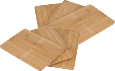 Immagine prodotto di 6 pezzi taglieri in bambù 22 x 14 cm - tagliere in legno da cucina - piatto da portata cucina - taglieri naturali