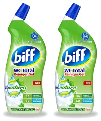 Produktbild von 2 x Biff WC Total Gel ProNature - Minze & Eukalyptus - 750 ml - Vorteilspackung - 2 Stücke