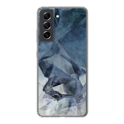 Produktbild von MuchoWow® Handyhülle Schutzhülle Hülle für Samsung Galaxy S21 FE Naturstein - Blau - Chic Silikon Softcase Handy Hülle - Mobiltelefonhülle