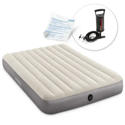 Obrázek produktu pro Nafukovací matrace INTEX 64103 203x152x25 cm s pístovou pumpou pro pohodlný spánek a kempování