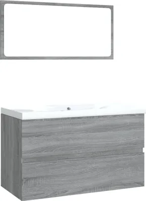 Obrázok produktu pre vidaXL Kúpeľňový nábytok Set Grey Sonoma Drevený materiál