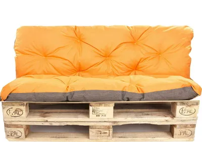 Image de Set de coussins de palettes 120x60x60cm, Coussins de palettes orange, Coussins de jardin, Set de coussins pour meubles de jardin, coussins d'assise en europalette, coussins de palettes outdoor