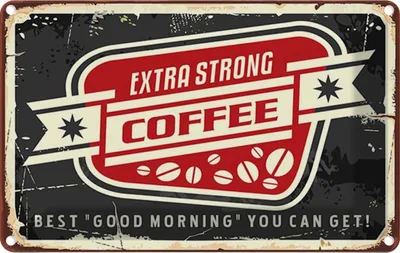 Produktbild von vianmo Blechschild 20x30 cm Kaffee extra strong Coffee good morning Essen Trinken