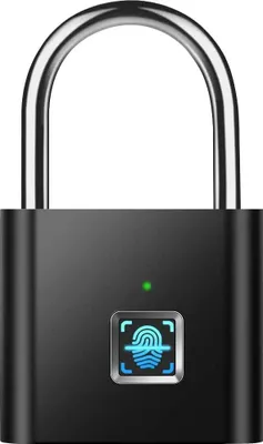 Immagine prodotto di Lucchetto con impronta digitale, lucchetto intelligente con impronta digitale e funzione di ricarica USB, lucchetto in lega di zinco, lucchetto senza chiave per palestra, porta, bagaglio, valigia, scuola