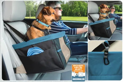 Produktbild von Kurgo Rover Booster Seat erhöhter Autositz für Hunde Schwarz/blau