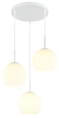 Produktbild von Globo Pendelleuchte Andre 3-flammig E27 Weiß matt opal Metall Glaskugeln Ø46cm