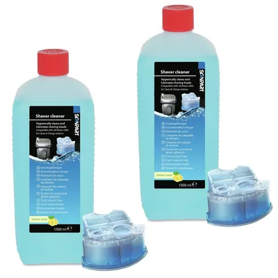 Produktbild von 2x Reinigungsflüssigkeit für Braun-Rasierer 1 l Zitronenduft