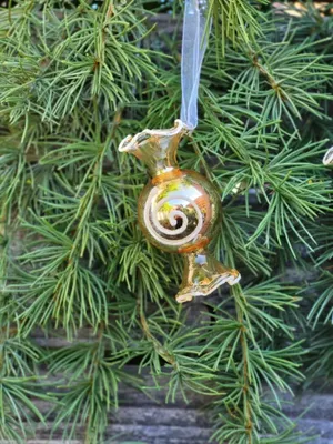 Produktbild von Christbaumkugel Bonbon gold, rund