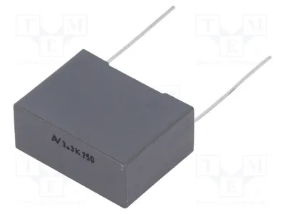 Image de 1 condensateur : Polyester, 3,3 µF, 250 VDC, 160 VAC. Dimensions : 22,5 mm. Référence : R60IN43305030K
