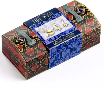 Zdjęcie produktu dla Zestaw biżuterii Harry Potter – naszyjnik i kolczyki Złoty Złoty Snitch (Quidditch Gift Box)