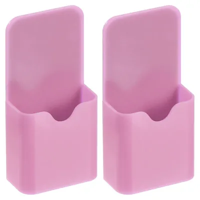 Image de Porte-crayons magnétique pour réfrigérateur, lot de 2, 120 x 57 mm, support pour marqueurs et crayons de tableau blanc, organiseur de réfrigérateur, tableau blanc, casier, rose