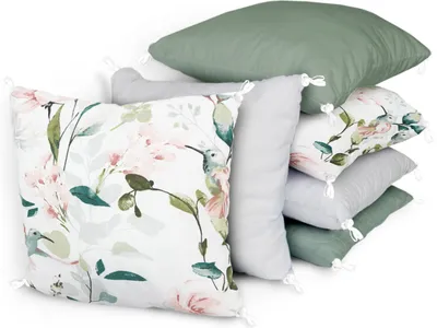 Produktbild von Amilian Bettumrandung 210 cm für Babybett - Kinder Nestchen Kantenschutz - Bettnestchen Kopfumrandung für Laufstall Bettausstattung Polster / Kolibri