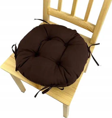 Produktbild von Stuhlkissen, Rundes Stuhlkissen, Sitzkissen, braun, 35x8cm, Kissen für Wohnstühle und Gartenmöbel, Gartenkissen,