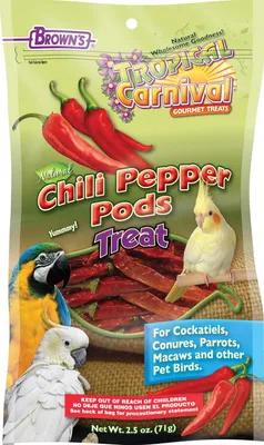 Obrázok produktu pre Tropical Carnival® Natural Chili Pepper Pods - sušené čili papričky Tropical Carnival® Natural Chili Pepper Pods - sušené ČILI papričky - vitamíny B, A, C a vit.K pre všetky papagáje 71g pre všetky