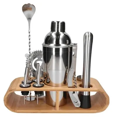 Produktbild von Professionelles Barkeeper-Set mit Shaker für Cocktails, 12 Teile