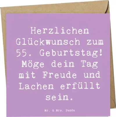 Produktbild von Mr. & Mrs. Panda Grußkarte Spruch 55. Geburtstag Glückwunsch - Lavendeltraum - Geschenk, 55 Jahre, Glückwunschkarte, Klappkarte, anlasskarte, Jubiläum, Geburtstagsspruch