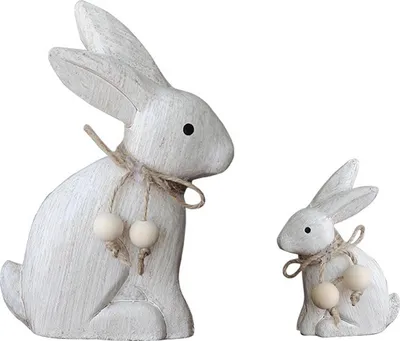 Image de Figurine de lapin de Pâques – Statue artificielle de lapin pour la décoration printanière, décoration de table pour la fête de Pâques