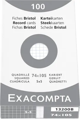 Obrázok produktu pre Indexové karty EXACOMPTA, DIN A7, šachovnicové, biele
