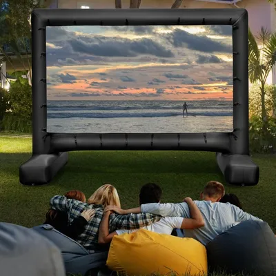 Image de Écran de projection gonflable de 116 pouces, 4K HD, double face