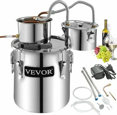 Produktbild von Rohwasserdestillateur 12,3 L | Stille Weinstillmaschine aus Edelstahl | Für Whisky, Wein und andere Getränke