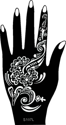 Produktbild von Henna Tattoo Schablone für die linke Hand