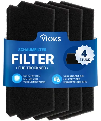 Produktbild von VIOKS 4x Schwammfilter Trockner Ersatz für Bosch 12022801 Sockelfilter – 4 Stück