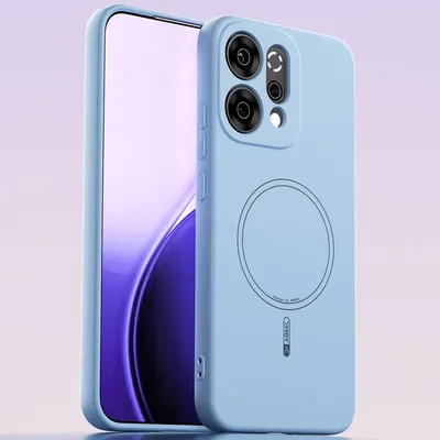 Produktbild von Magnetische Handyhülle für Oppo Reno14, MagSafe kompatible, Flüssig Silikon Stoßfest Kratzfest Hülle Blau